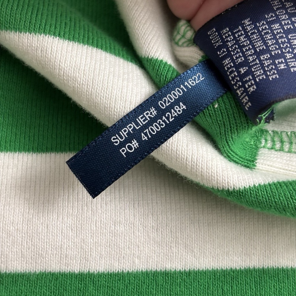 Ralph Lauren Girls Striped Long Sleeve Shirt XL Green And White - Picture 7 of 9